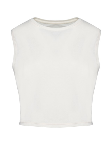 ECO-FRIENDLY LADIES’ SLEEVELESS CROP T-SHIRT