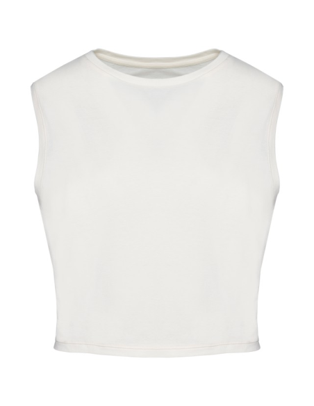 ECO-FRIENDLY LADIES’ SLEEVELESS CROP T-SHIRT