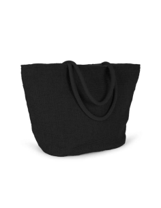 WOVEN JUTE SHOPPING BAG WITH KNIT CANVAS EFFECT