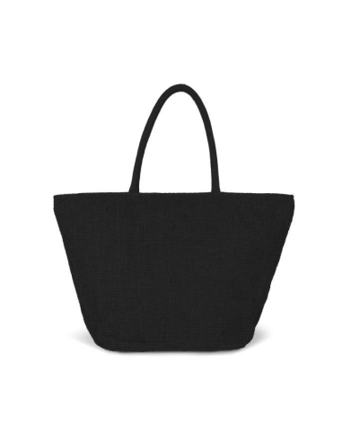 WOVEN JUTE SHOPPING BAG WITH KNIT CANVAS EFFECT