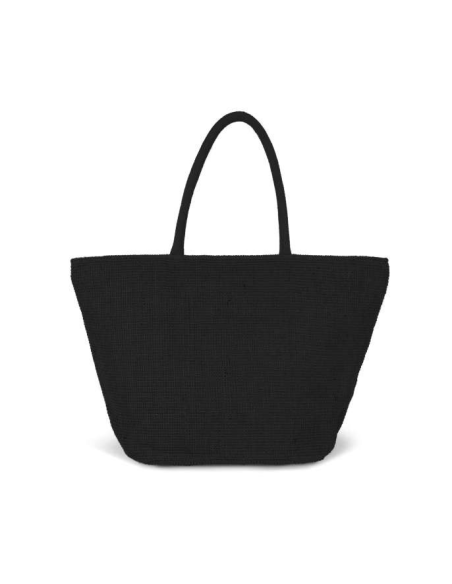 WOVEN JUTE SHOPPING BAG WITH KNIT CANVAS EFFECT