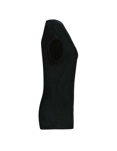 Ladies V-neck Linen logo nadruk haft 100 z nadrukiem T-shirt