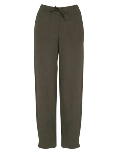 ECO-FRIENDLY LADIES' LINEN WASHED EFFECT TROUSERS
