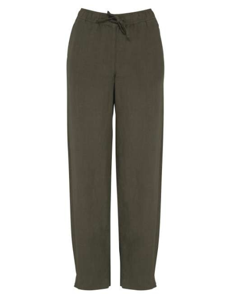 ECO-FRIENDLY LADIES' LINEN WASHED EFFECT TROUSERS