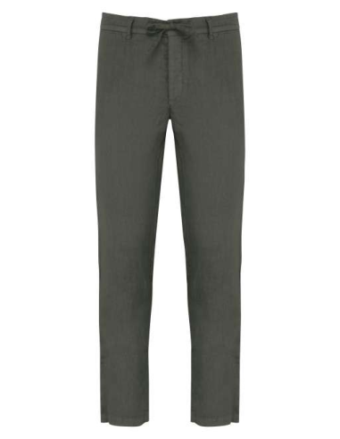 ECO-FRIENDLY MEN'S LINEN WASHED EFFECT TROUSERS