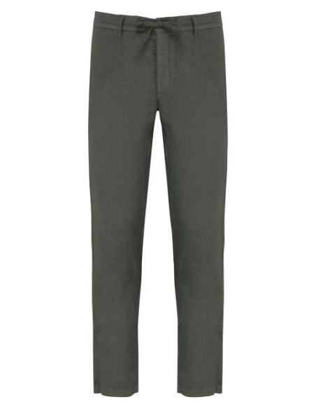 ECO-FRIENDLY MEN'S LINEN WASHED EFFECT TROUSERS