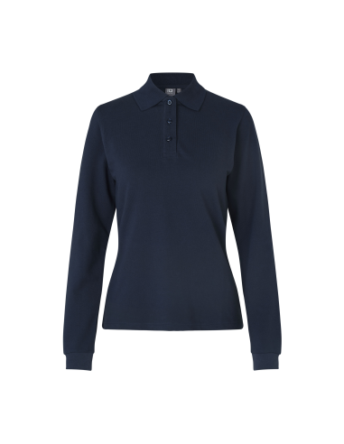 Koszulka polo długi rękaw | stretch | damska