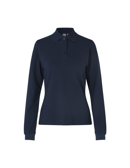 Koszulka polo długi rękaw | stretch | damska