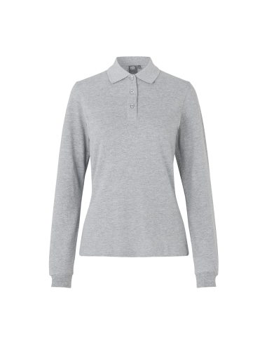 Koszulka polo długi rękaw | stretch | damska