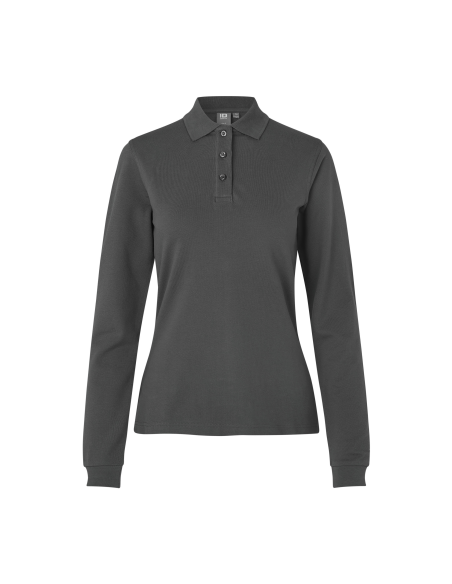 Koszulka polo długi rękaw | stretch | damska