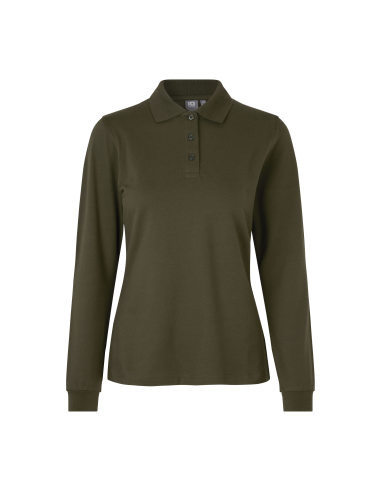 Koszulka polo długi rękaw | stretch | damska