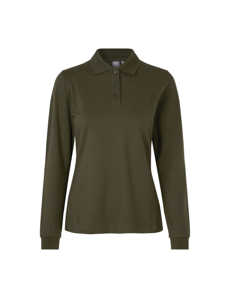 Koszulka polo długi rękaw | stretch | damska