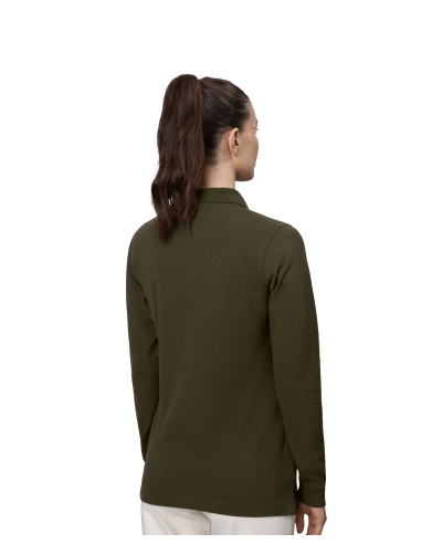 Koszulka polo długi rękaw | stretch | damska