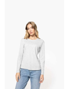 LADIES' LONG-SLEEVED CREW NECK T-SHIRT