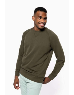 MEN'S ORGANIC COTTON CREW NECK RAGLAN SLEEVE SWEATSHIRT