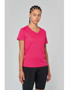 LADIES’ V-NECK SHORT-SLEEVED SPORTS T-SHIRT
