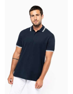 MEN'S SHORT-SLEEVED POLOSHIRT WITH CONTRASTING PIPING