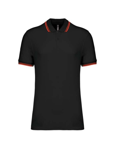 MEN'S SHORT-SLEEVED POLOSHIRT WITH CONTRASTING PIPING