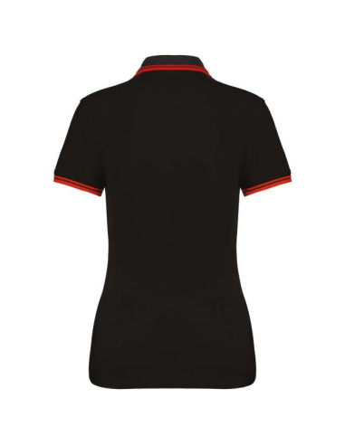LADIE'S SHORT-SLEEVED POLOSHIRT WITH CONTRASTING PIPING