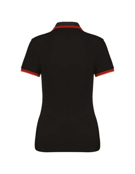 LADIE'S SHORT-SLEEVED POLOSHIRT WITH CONTRASTING PIPING