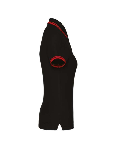 LADIE'S SHORT-SLEEVED POLOSHIRT WITH CONTRASTING PIPING