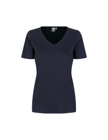 T-shirt Interlock | v-neck | damski