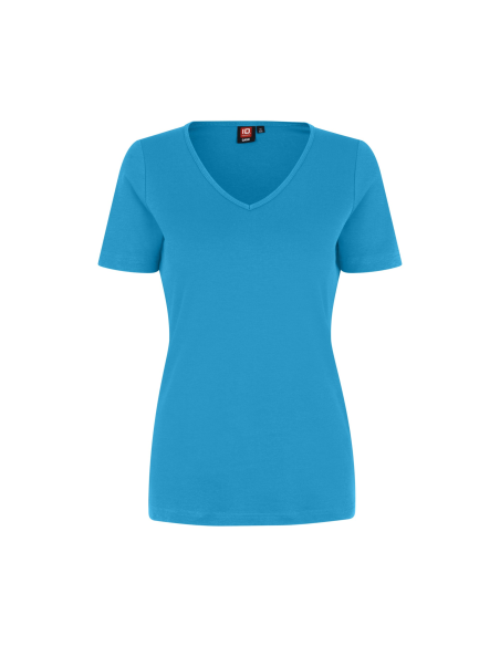 T-shirt Interlock | v-neck | damski