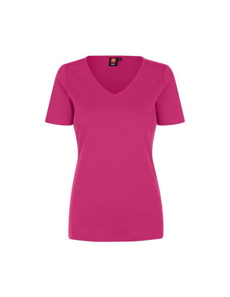 T-shirt Interlock | v-neck | damski