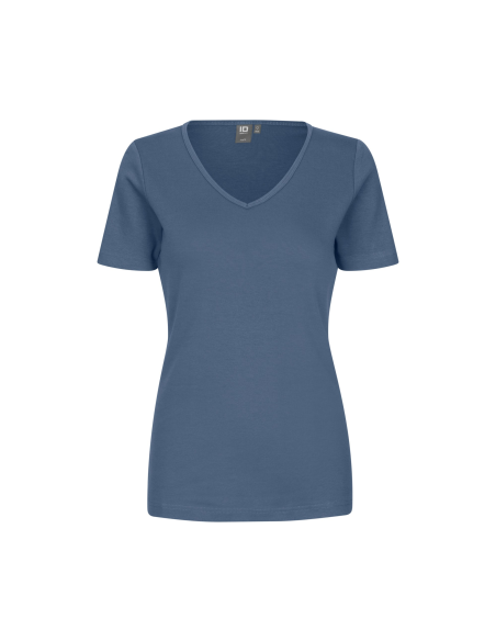 T-shirt Interlock | v-neck | damski