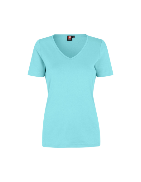 T-shirt Interlock | v-neck | damski