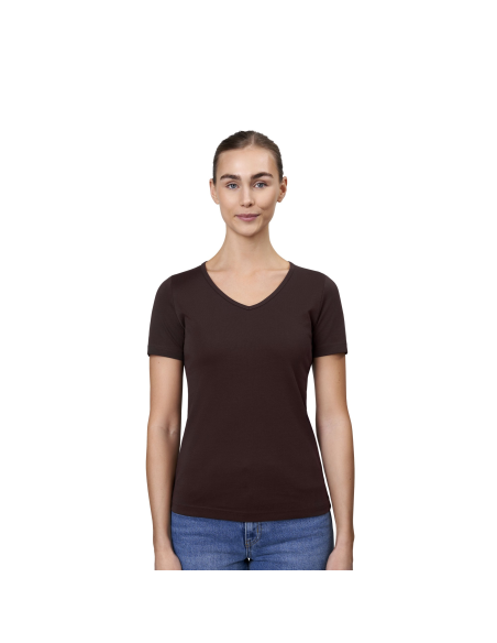 T-shirt Interlock | v-neck | damski
