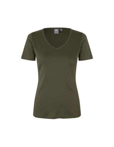 T-shirt Interlock | v-neck | damski