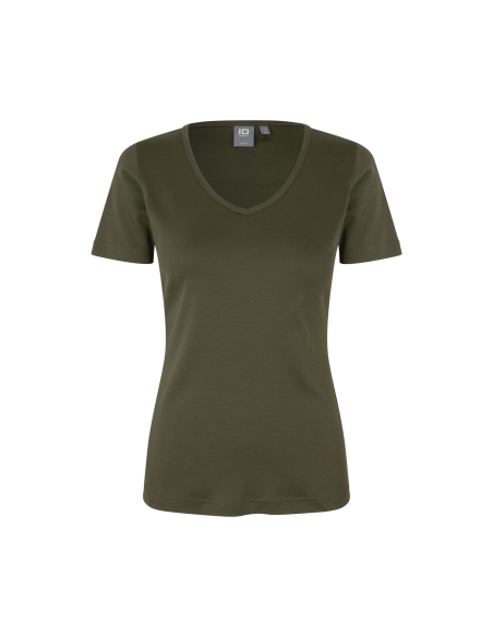 T-shirt Interlock | v-neck | damski