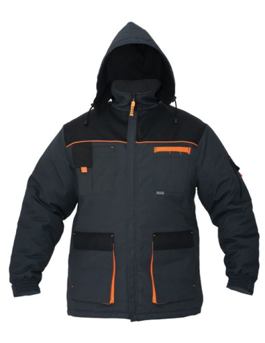 Kurtka ocieplana Sara Posejdon 1-08-720-26-36, grafitowo-pomarańczowe