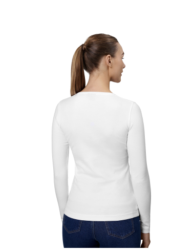 T-shirt damski interlock długi rękaw bawełniany pod haft