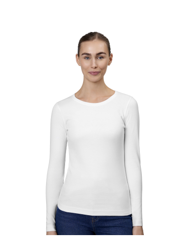 T-shirt damski interlock długi rękaw bawełniany pod haft