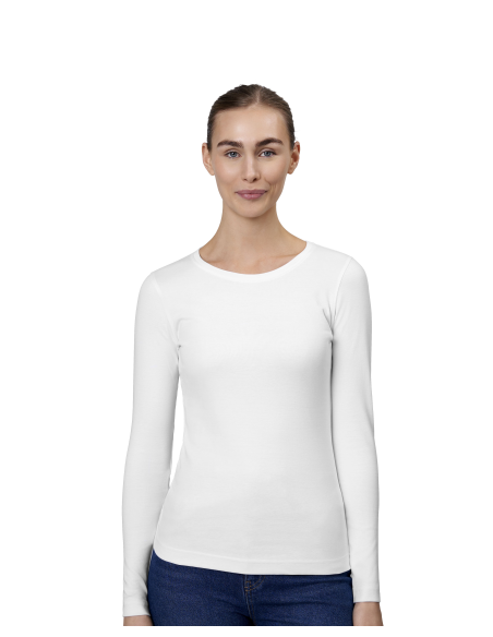 T-shirt damski interlock długi rękaw bawełniany pod haft