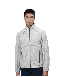 Męska bluza polarowa melange zamek polar ciepły pod haft