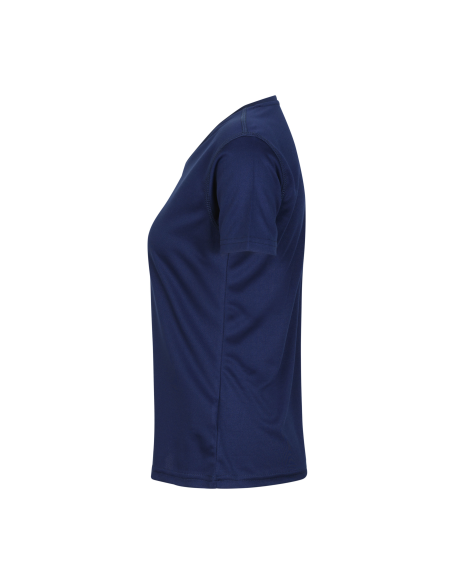 Damska koszulka sportowa 130 g poliester z nadrukiem logo