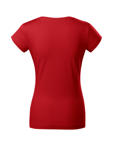 Koszulka damska Fit V-neck nadrukiem haftem logo elastanu