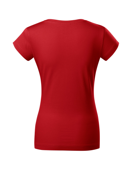 Koszulka damska Fit V-neck nadrukiem haftem logo elastanu