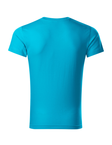 Koszulka męska Slim Fit V-neck nadrukiem haftem logo