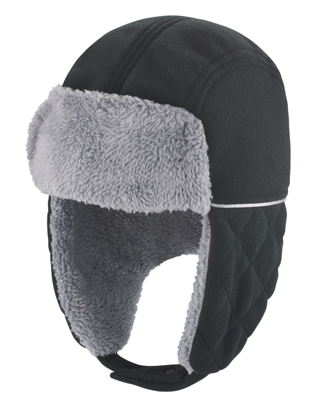 Czapka zimowa uszatka haftem nadrukiem poliester polar