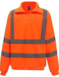 Bluza robocza odblaskowa - zamek 1/4 z haftem i nadrukiem