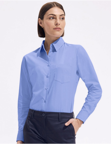 Damska koszula popelinowa długim rękawem 105 g 95 g