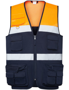 Kamizelka odblaskowa, ostrzegawcza z nadrukiem i haftem