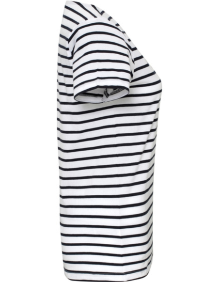 Damska koszulka t-shirt bawełniany paski 140 g bawełna