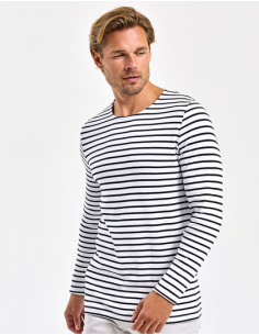 Męska bawełniana bluzka longsleeve paski dla firm 200 g