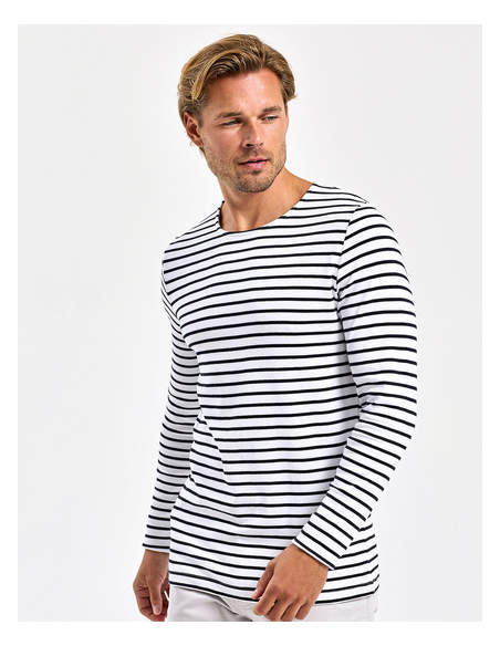 Męska bawełniana bluzka longsleeve paski dla firm 200 g