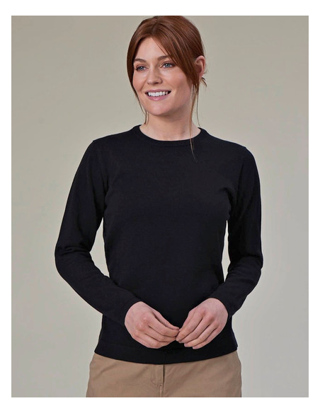 Damski sweter z bawełna Okrągły dekolt okrągłym dekoltem